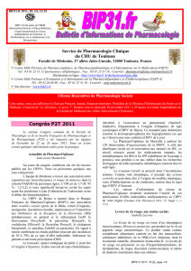 Service de Pharmacologie Clinique du CHU de Toulouse Congrès