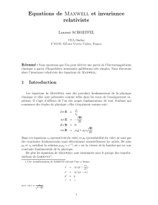 Equations de Maxwell et invariance relativiste - CEA-Irfu