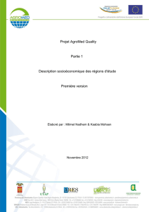 Projet AgroMed Quality Partie 1 Description socioéconomique des