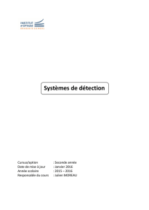 Cours de systèmes de détection 2015-2016