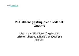 290. Ulcère gastrique et duodénal. Gastrite