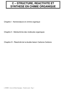 c – structure, reactivite et synthese en chimie