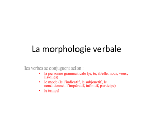 La morphologie verbale