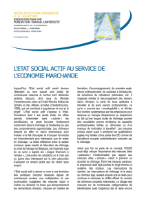 L`ETAT SOCIAL ACTIF AU SERVICE DE L`ECONOMIE MARCHANDE