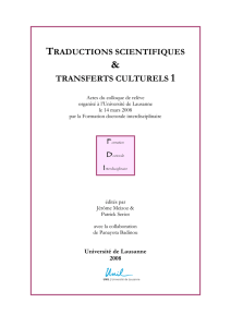 TRADUCTIONS SCIENTIFIQUES TRANSFERTS CULTURELS 1