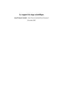 Le rapport de stage scientifique