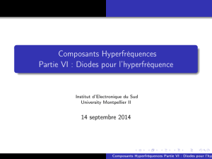 Composants Hyperfréquences Partie VI : Diodes pour l
