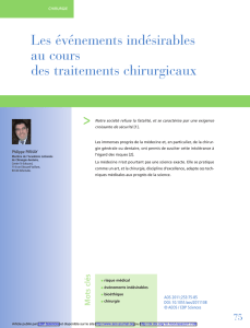 Les événements indésirables au cours des traitements chirurgicaux