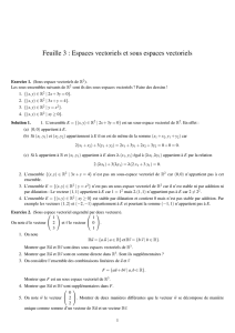 Feuille 3 : Espaces vectoriels et sous espaces vectoriels