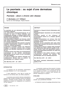 Le psoriasis : au sujet d`une dermatose chronique Psoriasis