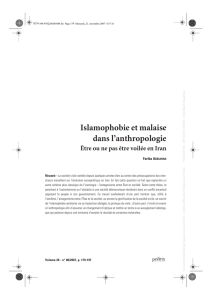 Islamophobie et malaise dans l`anthropologie