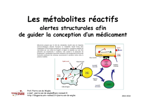 Les métabolites réactifs