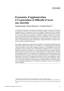 Économies d`agglomération à l`exportation et difficulté d`accès aux