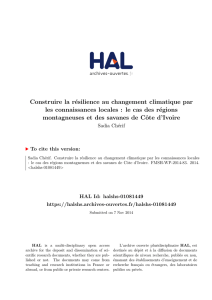 Construire la résilience au changement climatique par les - Hal-SHS