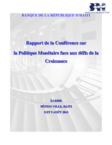 Rapport de la Conférence sur la Politique Monétaire face aux défis