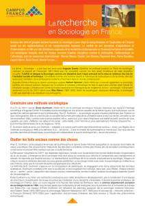 La recherche en Sociologie en France