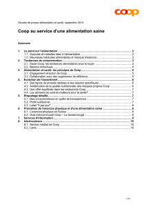 Dossier de presse «Alimentation et santé