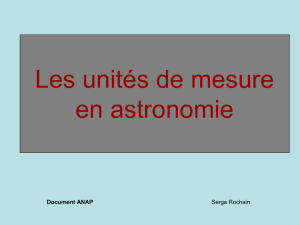 Les unités de mesure en astronomie