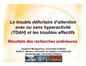 (TDAH) et les troubles affectifs