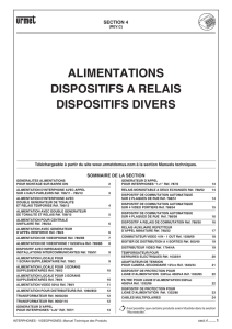 alimentations dispositifs a relais dispositifs divers