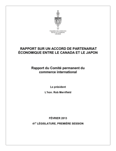 RAPPORT SUR UN ACCORD DE PARTENARIAT ÉCONOMIQUE