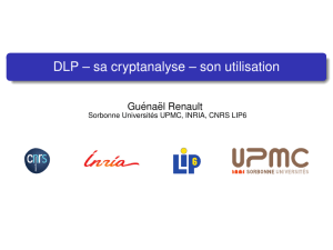 DLP – sa cryptanalyse – son utilisation - PolSys