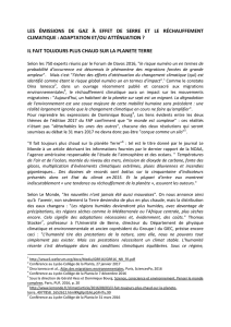 LES ÉMISSIONS DE GAZ À EFFET DE SERRE ET LE