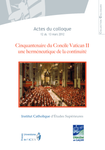 Cinquantenaire du Concile Vatican II une herméneutique de