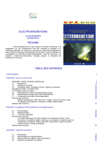 electromagnetisme resume table des matieres