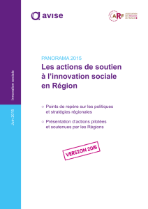 Les actions de soutien à l`innovation sociale en Région