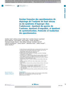 Academic paper: [French version of screening questionnaire for high