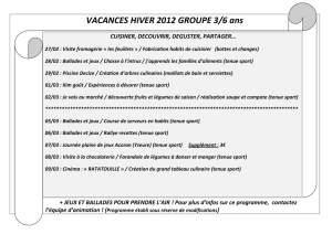 VACANCES HIVER 2012 GROUPE 3/6 ans + JEUX ET BALLADES