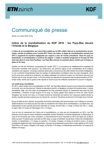 Communiqué de presse - KOF Index of Globalization