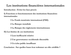 Les institutions financières internationales
