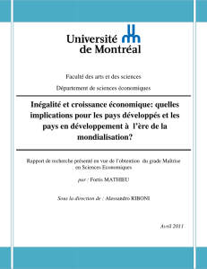 Inégalité et croissance éco implications pour les pays pays en