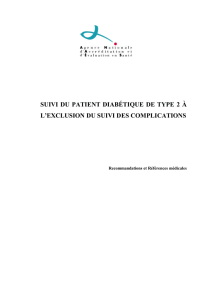 suivi du patient diabétique de type 2 à l`exclusion du suivi des