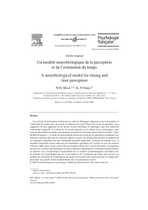 Un modèle neurobiologique de la perception et de l`estimation du