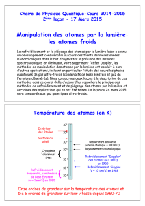 Manipulation des atomes par la lumière: les atomes froids