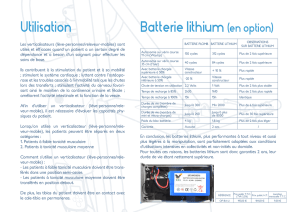 Utilisation Batterie lithium (en option)