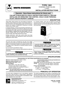 type 1361 white-rodgers - Emerson Climate Technologies