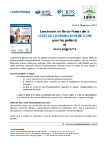 Lancement en Île-de-France de la CARTE DE COORDINATION DE