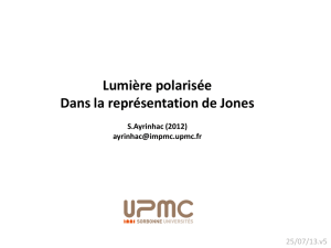 Polarisation et formalisme de Jones