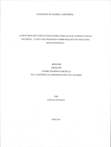 La diffusion des vidéos publicitaires virales sur le réseau social
