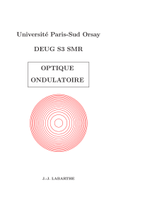 Ondes lumineuses Interferences Diffraction
