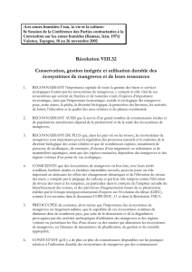 Résolution VIII.32 Conservation, gestion intégrée et