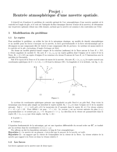 Projet : Rentrée atmosphérique d`une navette spatiale.