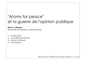 Atoms for peace - Université de Genève