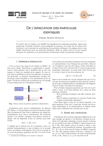 De l`intrication des particules identiques par Pierre Martin