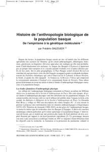 Histoire de l`anthropologie biologique de la population basque