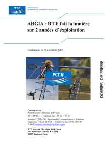 ARGIA : RTE fait la lumière sur 2 années d`exploitation